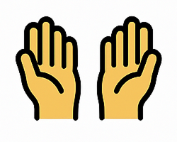 Zwei Hände, die offen die Handflächen zeigen