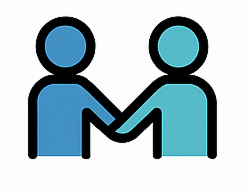 Zwei Personen, die sich die Hand geben.