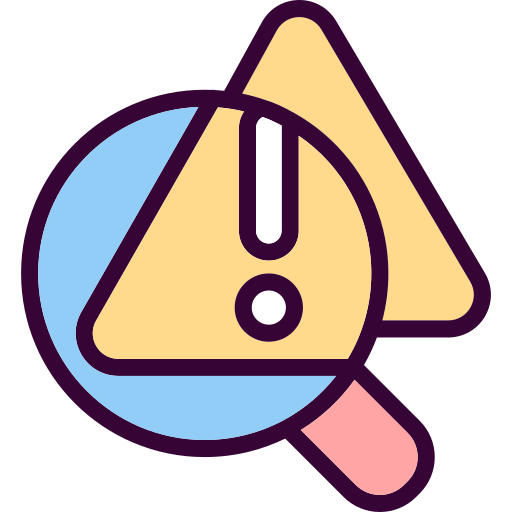 Eine Lupe, die ein Ausrufezeichen vergrößert.